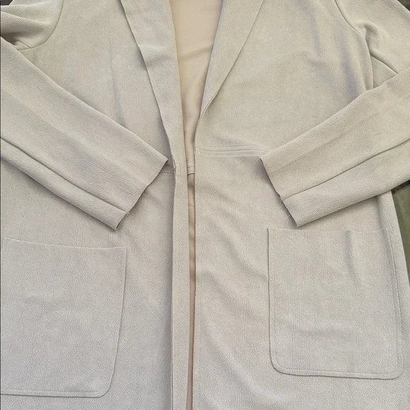 Cream Open Front Cardigan - Picture 2 of 9